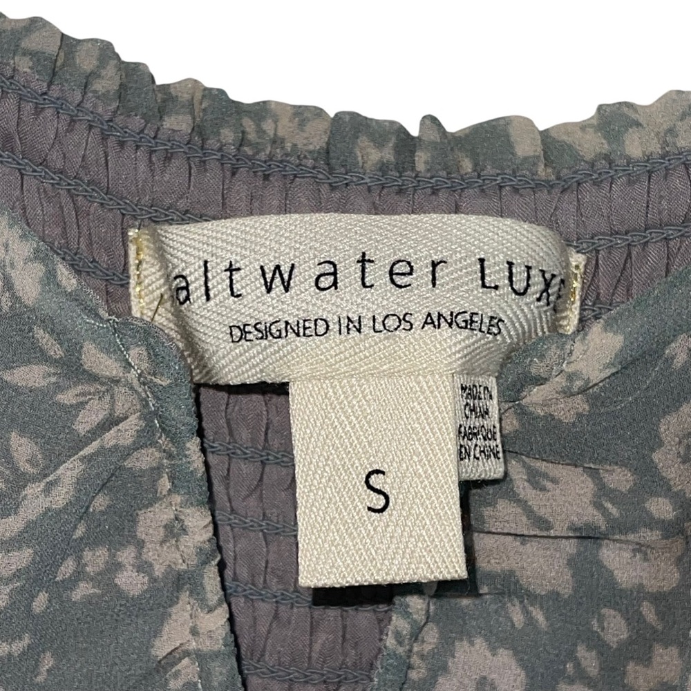 Saltwater Luxe Women's Green Arden Midi Dress In Dove Antique Floral Sz. S - Picture 10 of 11